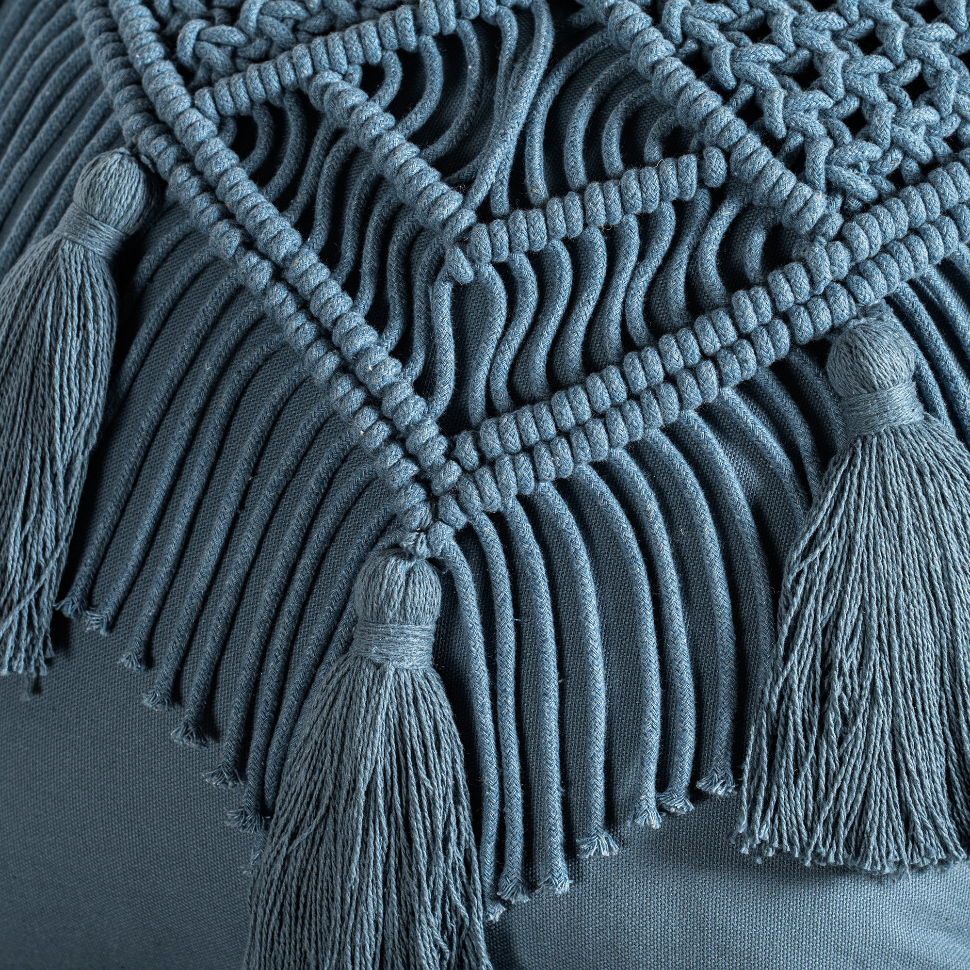 Funda De Cojín Macrame Indigo - Image 2